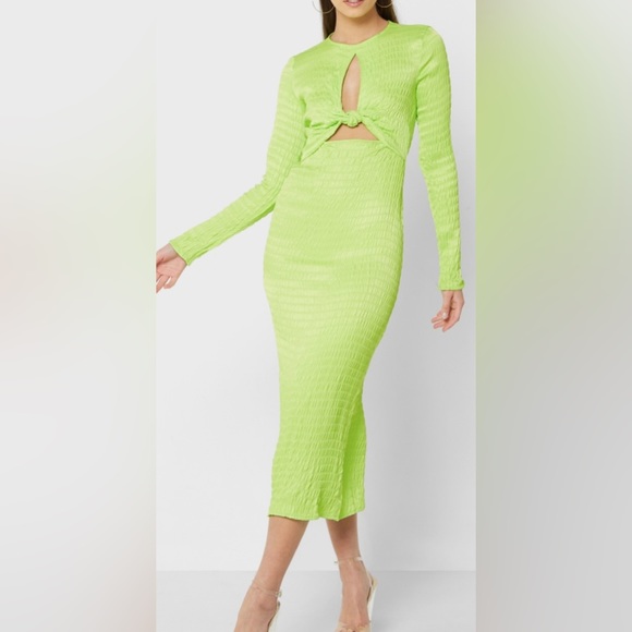Topshop | Dresses | Top Shop Green Cut Out Dress In Size Us | Poshmark